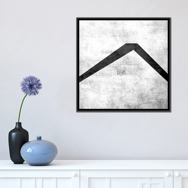 «The Type Caret-B and W Scuff», impression sur toile tendue, H 18 po x l 18 po x P 1,5 po, Toile encadrée noire, Pas de tapis