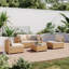 Ensemble de conversation 5 pièces en rotin beige avec décorations beiges pour l'extérieur-313129326