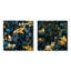 Feuille bleue et verte Harmony - Ensemble de 2 collages floraux et botaniques carrés-351101151-351101147