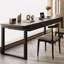 Bureau en bois massif noir à usage domestique avec tiroirs-737312573