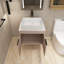 Meuble-lavabo simple 24 po avec lavabo en céramique et plateau en pierre blanche Leoine
