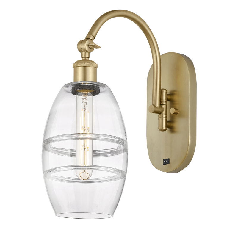 Dundrod Steel Armed Sconce, Clear, Satin Gold