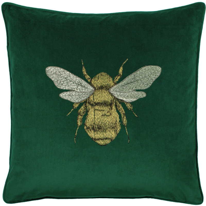 Saville Hortus Square Scatter Cushion, Emerald, Polyester/Polyfill