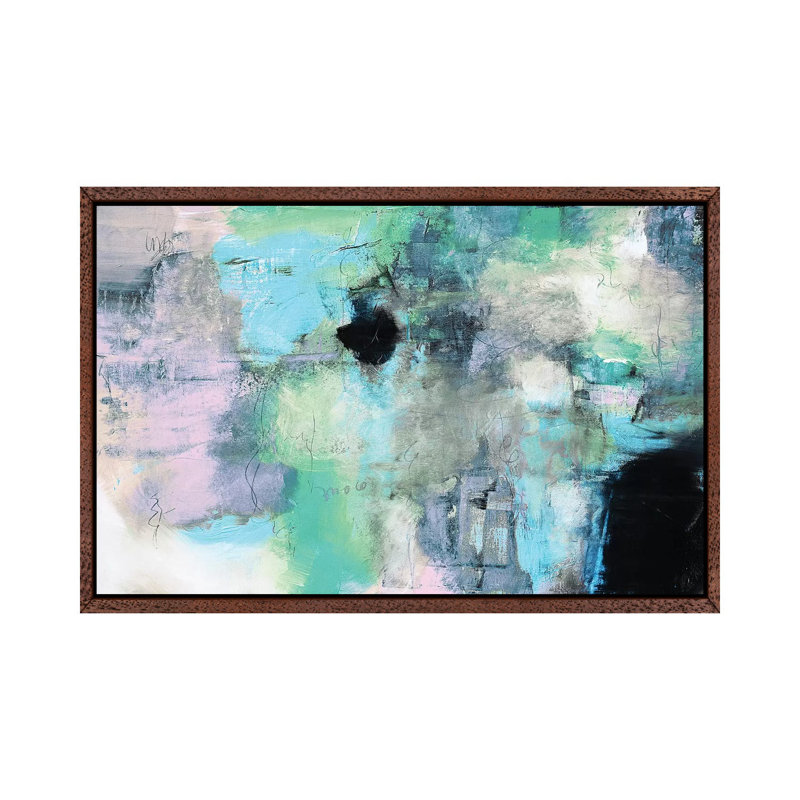 Abstract XXII by Andrada Anghel - Painting on Canvas, 45.72cm H x 66.04cm W x 3.81cm D, Classic Brown Wood Framed