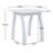  SELMA Acacia Wood Accent Side Table, Weather-Resistant Rectangular Patio End Table with Curved Legs, White PU
