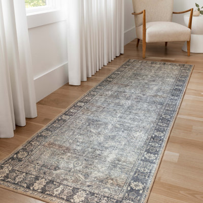 Tapis oriental gris / bleu Vache