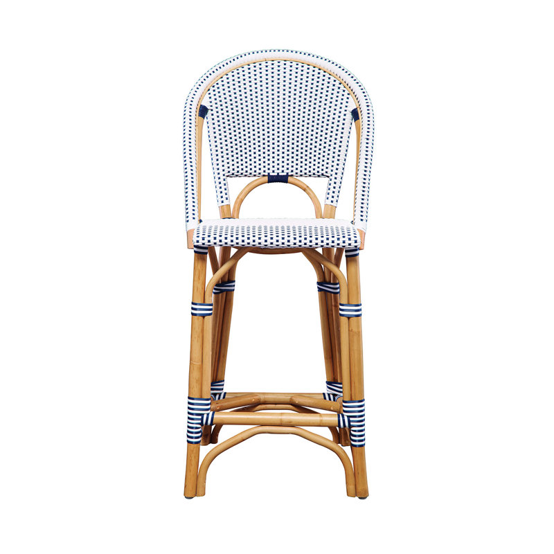 Leroy Bar Stool, White/Blue, Bar Stool (30" Seat Height)