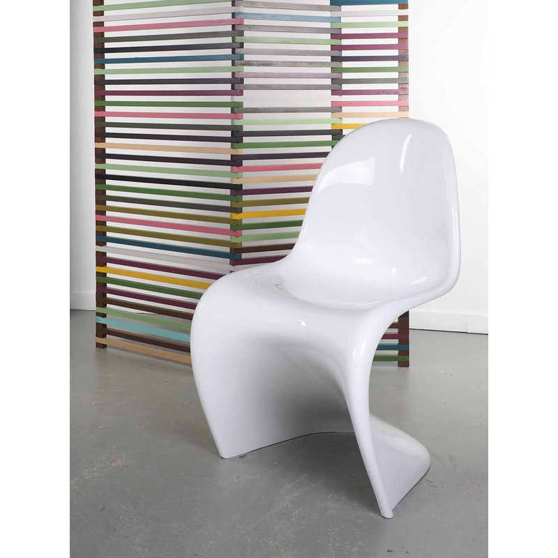 Chaise d'appoint Duquin Shinny, Blanc / Blanc