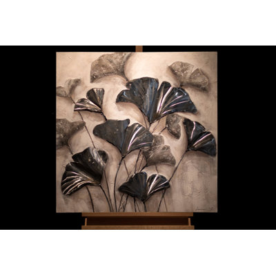 Hand -painted acrylic painting on delicate leaves