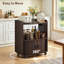 Armoire à café roulante avec prise de courant, chariot de cuisine mobile avec portes coulissantes et tablettes de rangement (l 23,62 po)-131364392