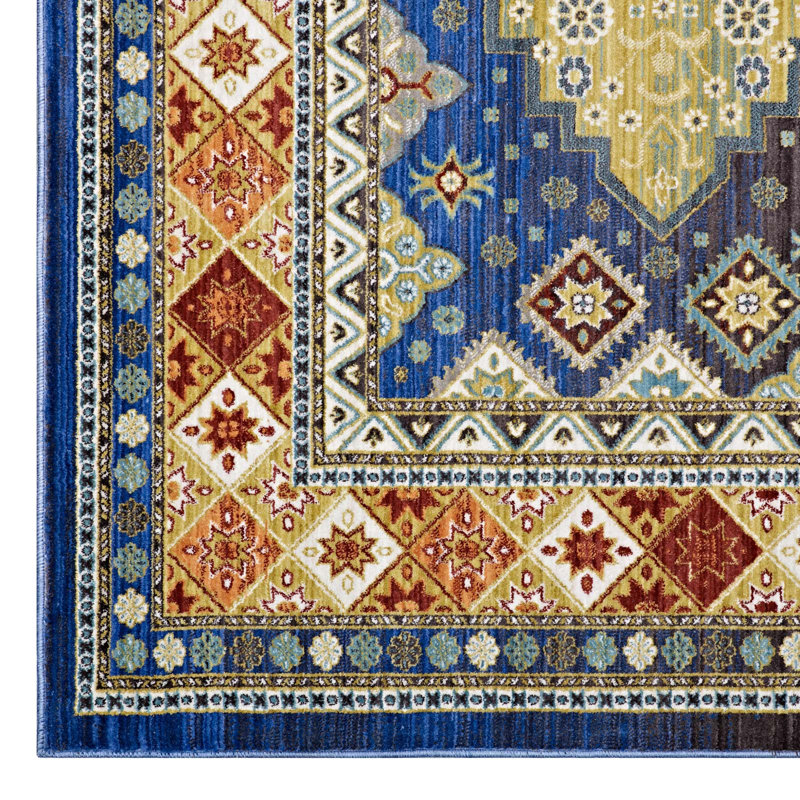 Tapis à motif de losanges délavé Atzi Southwestern par Modway, Rectangle 4 pi x 6 pi