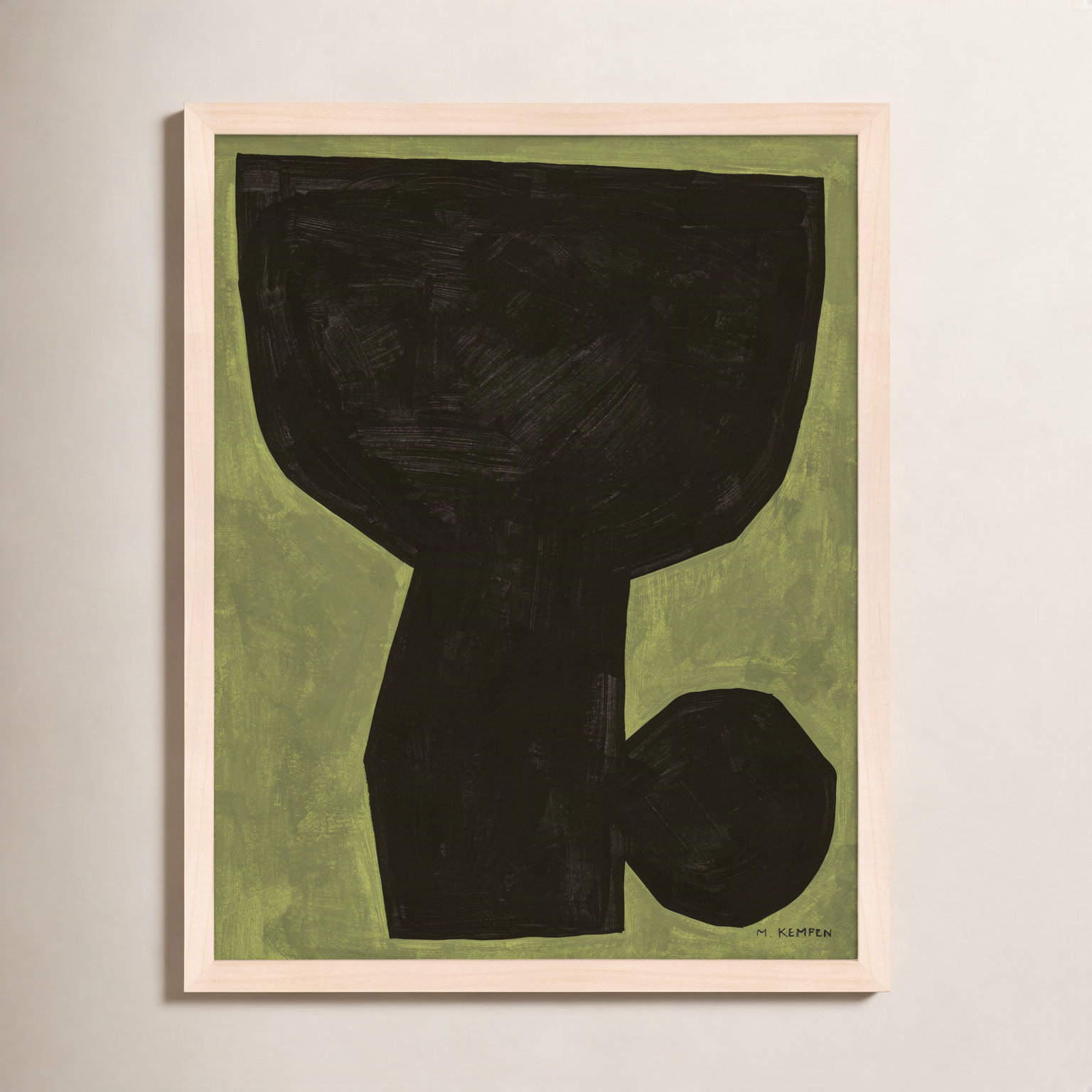 Module On Green 1 by Michael Kempen, 30" H x 24" W x 1.25" D, Yellow