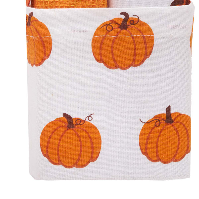 Pumpkin Patch Dishtowel & Tote Bag Gift Bundle Set of 3