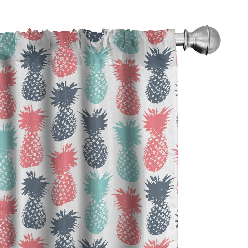 Pineapple Semi-Sheer Rod Pocket Sliding Panel, 28" x 95"