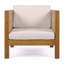 Ensemble de 2 fauteuils club d'extérieur, structure en bois d'acacia avec accoudoirs en osier et coussins beiges, capacité de 400 lb