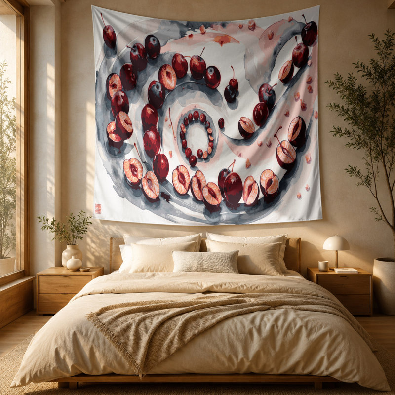 Tapisserie murale Fruit Umeboshi, 51 po x 60 po