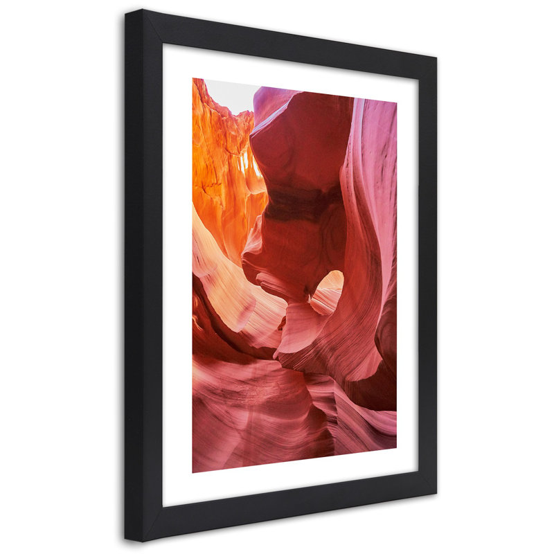 Canyon - Single Picture Frame Print, 60 cm H x 40 cm W, Black