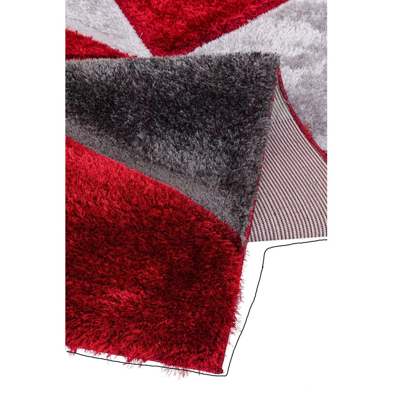 Geometric Shag Area Rug, Rectangle 80 x 150 cm