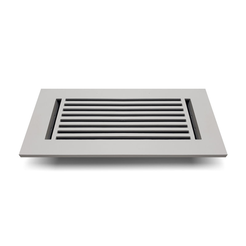 Couvercle de ventilation de registre de plancher en aluminium Elegance, Blanc, H 4 po x l 10 po