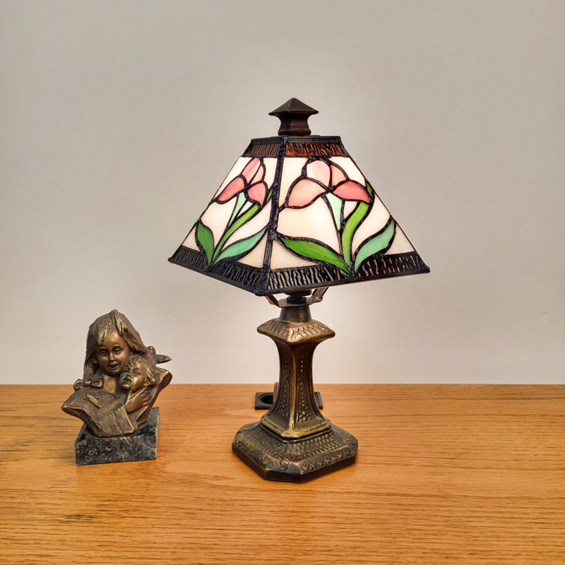 Fine Art Lighting Tiffany Style 11" Pink Lily Mini Table Lamp
