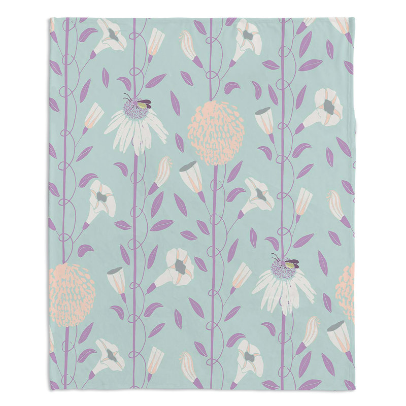 Couverture Fleurs dans le ciel, 68 po x 80 po