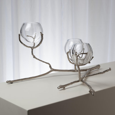 Twig 3 Vase Holder-Nickel