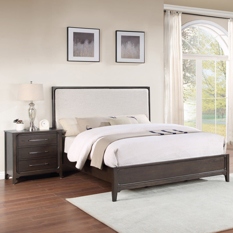 Westfield - Sand Upholstered Panel Tween Bed, Queen, Expresso
