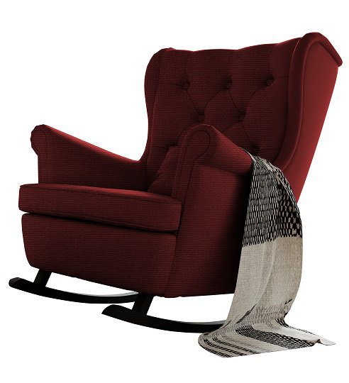 Yancheva Rocking Chair, Falcone Red Chenille