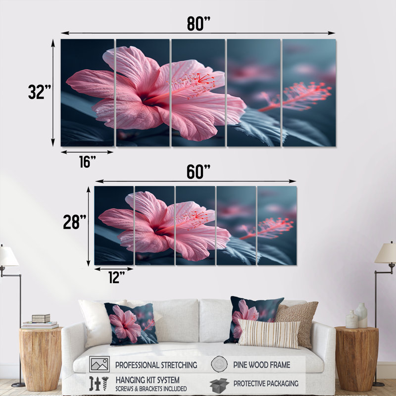 Ensemble de décorations murales hibiscus - Hibiscus, H 28 po x l 60 po