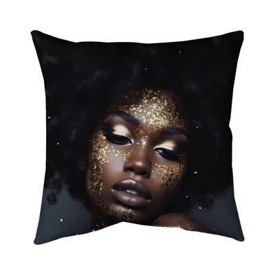 Look of Desire - African Outdoor Throw Pillow for Living Room – Outdoor Throw Pillow with Insert, Weather-Resistant