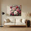 Art mural en métal beige pivoines botaniques-62795818