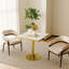 Table de salle à manger 31,5 pouces carrée moderne en faux marbre tulipe avec structure en métal | Idée de cadeau
