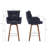 4-Piece Bar Stool Set With Bentwood Legs And Plush Cushions-1124988080
