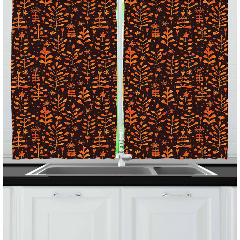 Floral Tailored Kitchen Curtain