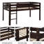 Lit mezzanine bas en bois avec échelle-846592053