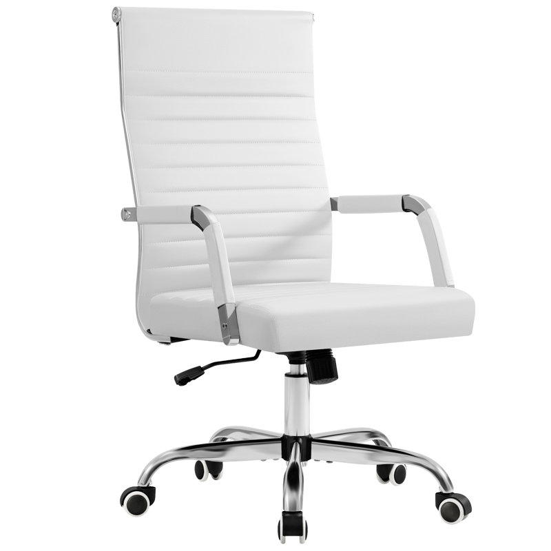 Wyndid Mid-Back Conference Chair with Arms, White