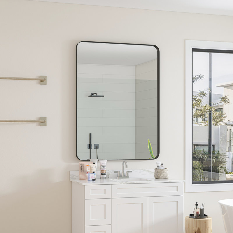 Wall Mirror 30x40 Inch Black Rectangular Mirror Metal Framed Mirror Vanity Mirror Dressing Mirror, 40" x 30", Rectangle