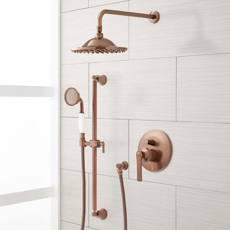 Système de douche complet avec soupape brute Cooper, Bronze huilé, 8"