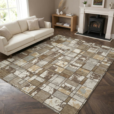 Tapis géométrique de qualité supérieure lavable à la machine Mayfield AMF2442