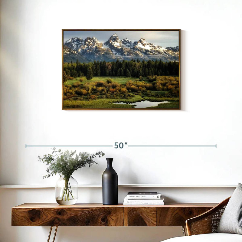 Grand Teton Beauty, Cadre flottant doré, 31 po x 21 po