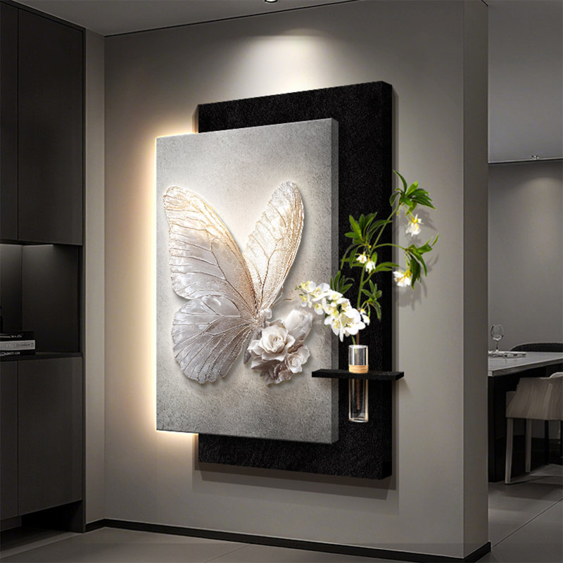 Art mural noir et blanc en grès, H 47,24 po x l 31,5 po x P 1,97 po, Noir / blanc