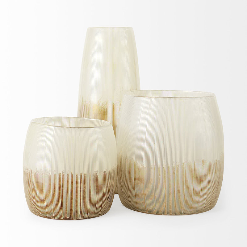 Rolf Glass Table Vase, 9" H x 8.6" W x 8.6" D