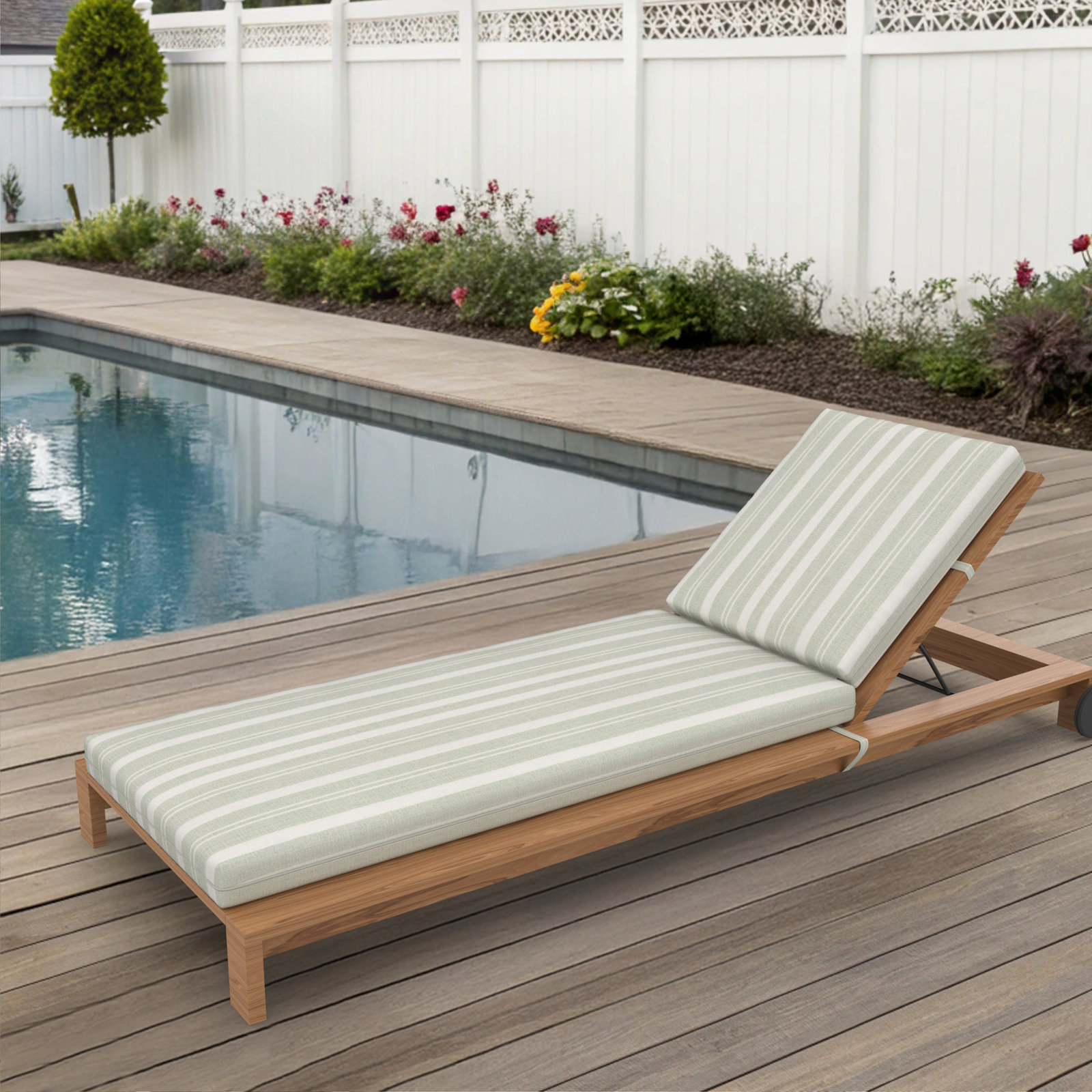 Amala Sunbrella® Seat and Back Cushion, 25W x 76D, Tranquil Sage