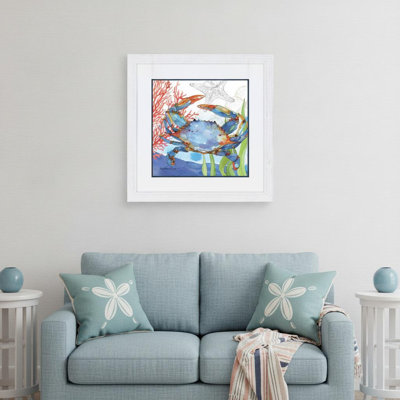 «Oceana Crab White», reproduction d'art encadrée