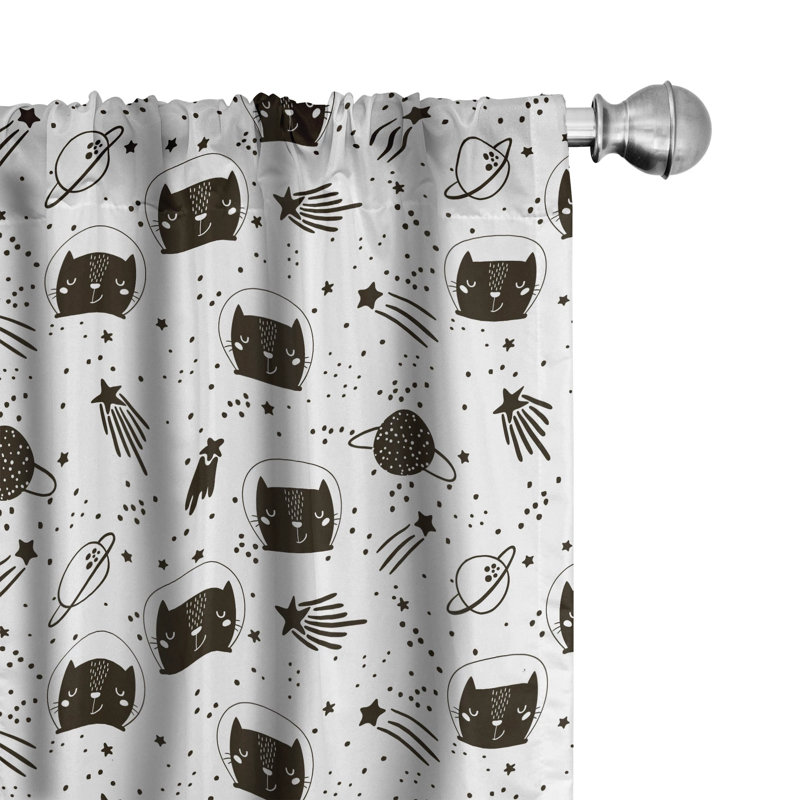 Doodle Semi-Sheer Rod Pocket Sliding Panel, 28" x 95"