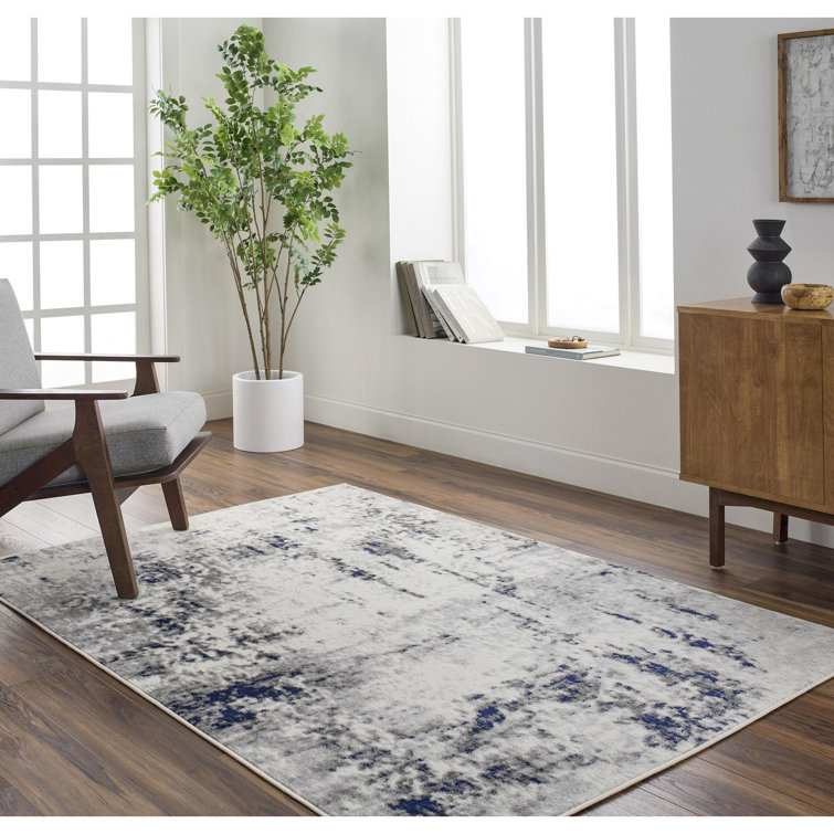 Ceslie Gray/Dark Blue Area Rug