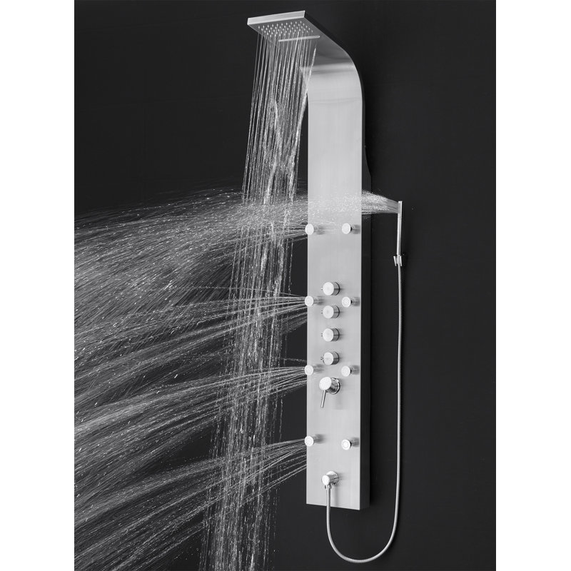 Panneau de pomme de douche fixe en acier inoxydable à effet cascade