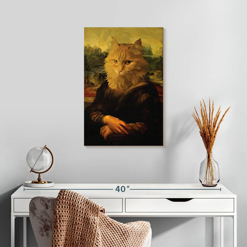 Chat Mona Lisa, H 24 po x l 16 po