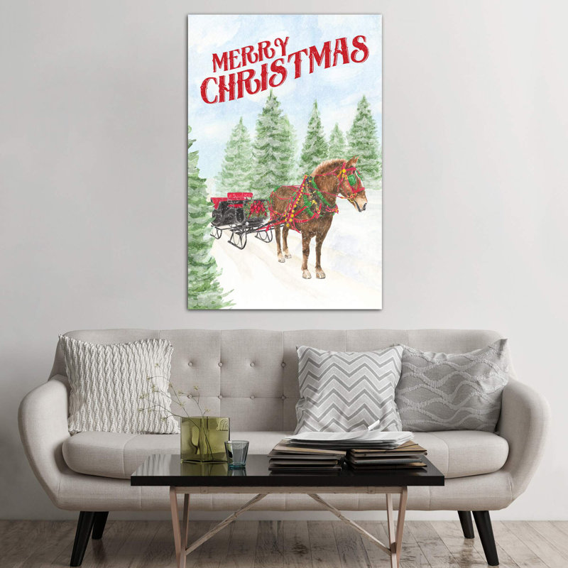Sleigh Bells Ring - Merry Christmas by Tara Reed - Wrapped Canvas Print, 101.6 cm H x 66.04 cm W x 1.91 cm D