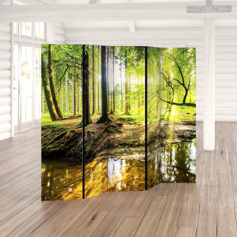 172cm H Solid Wood Folding Room Divider, 5
